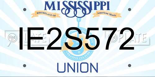 IE2S572 Mississippi License Plate