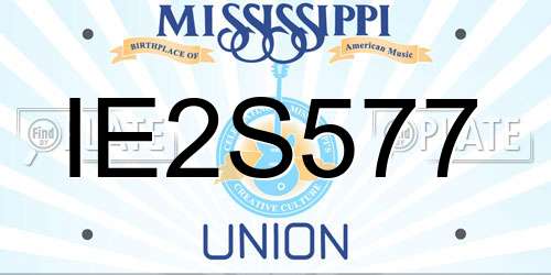IE2S577 Mississippi License Plate