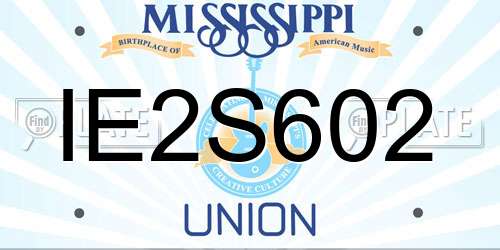 IE2S602 Mississippi License Plate