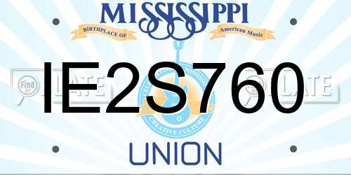 IE2S760 Mississippi License Plate