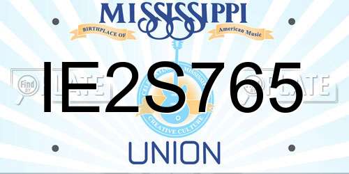 IE2S765 Mississippi License Plate