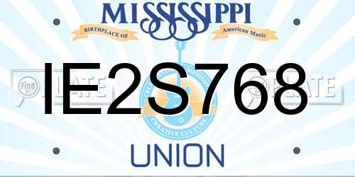 IE2S768 Mississippi License Plate