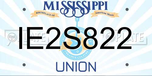 IE2S822 Mississippi License Plate