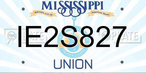 IE2S827 Mississippi License Plate