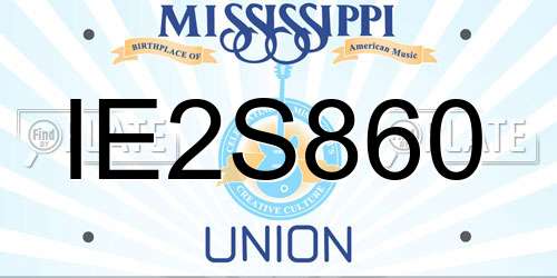 IE2S860 Mississippi License Plate