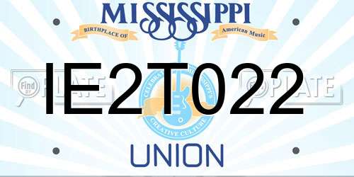 IE2T022 Mississippi License Plate