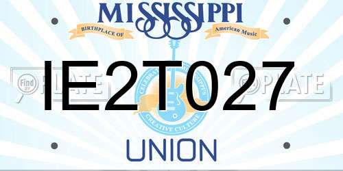 IE2T027 Mississippi License Plate