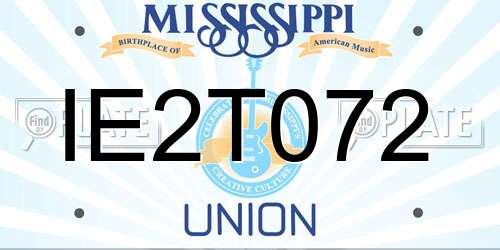 IE2T072 Mississippi License Plate