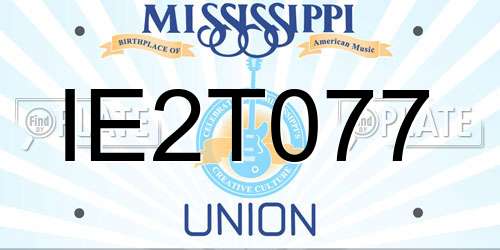 IE2T077 Mississippi License Plate