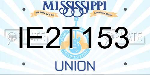 IE2T153 Mississippi License Plate