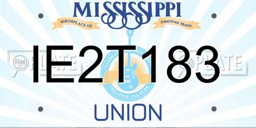 IE2T183 Mississippi License Plate
