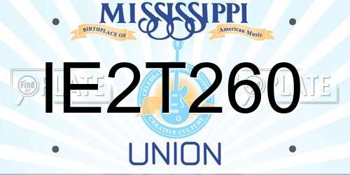 IE2T260 Mississippi License Plate