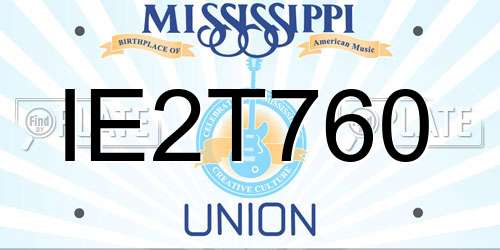IE2T760 Mississippi License Plate