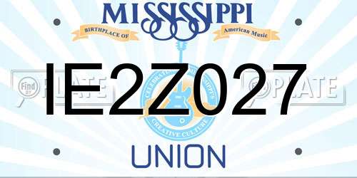 IE2Z027 Mississippi License Plate