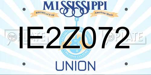 IE2Z072 Mississippi License Plate