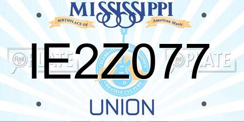 IE2Z077 Mississippi License Plate