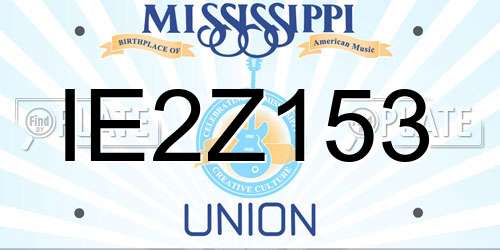 IE2Z153 Mississippi License Plate