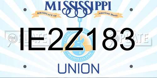 IE2Z183 Mississippi License Plate
