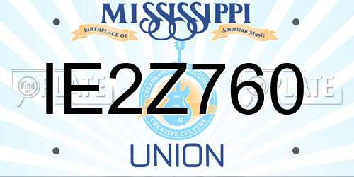 IE2Z760 Mississippi License Plate