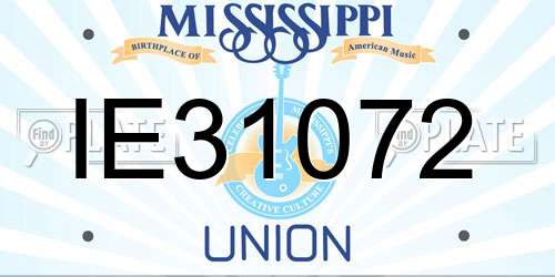 IE31072 Mississippi License Plate