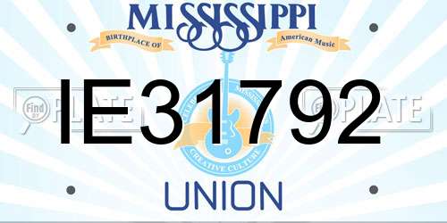 IE31792 Mississippi License Plate