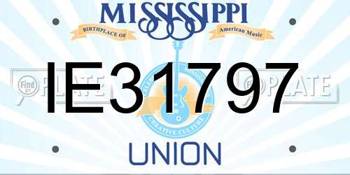 IE31797 Mississippi License Plate