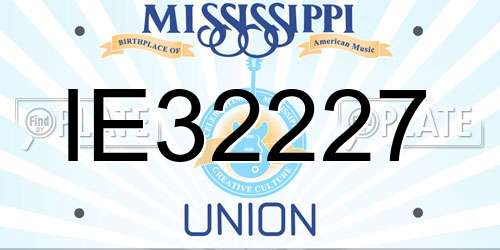 IE32227 Mississippi License Plate