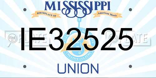 IE32525 Mississippi License Plate