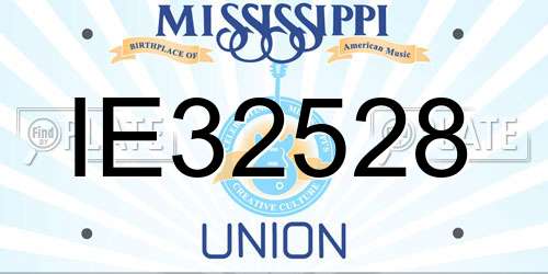 IE32528 Mississippi License Plate