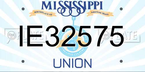 IE32575 Mississippi License Plate
