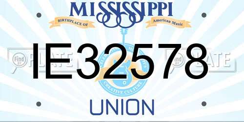 IE32578 Mississippi License Plate