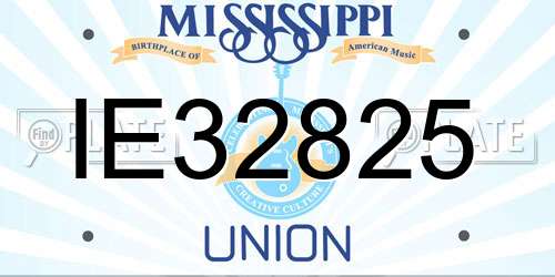 IE32825 Mississippi License Plate