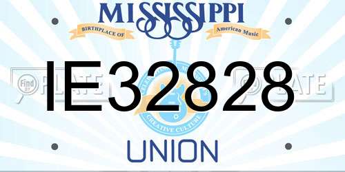 IE32828 Mississippi License Plate