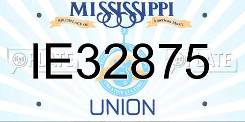 IE32875 Mississippi License Plate