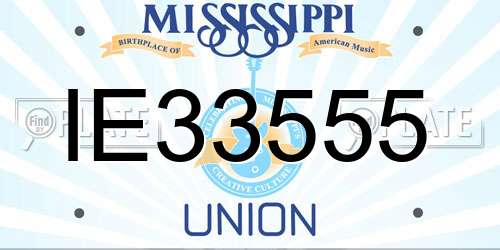 IE33555 Mississippi License Plate