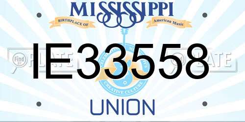 IE33558 Mississippi License Plate