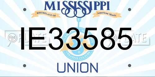 IE33585 Mississippi License Plate