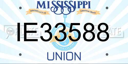 IE33588 Mississippi License Plate