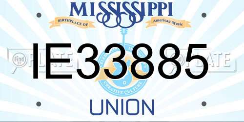 IE33885 Mississippi License Plate