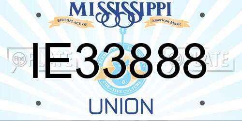 IE33888 Mississippi License Plate