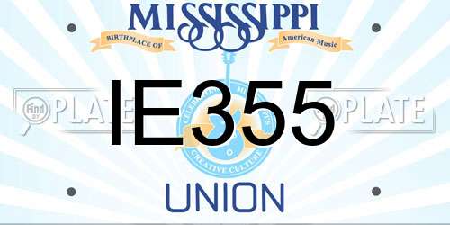 IE355 Mississippi License Plate