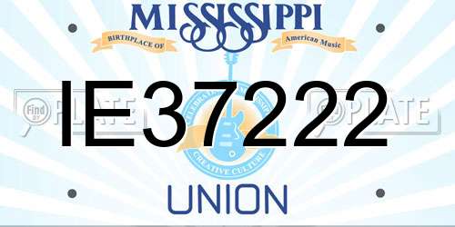 IE37222 Mississippi License Plate