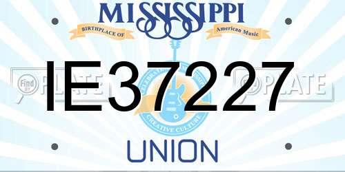 IE37227 Mississippi License Plate