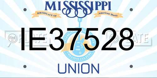 IE37528 Mississippi License Plate