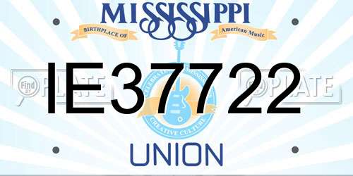 IE37722 Mississippi License Plate