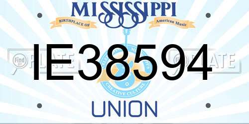 IE38594 Mississippi License Plate