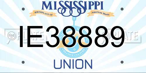 IE38889 Mississippi License Plate