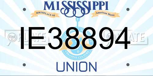IE38894 Mississippi License Plate