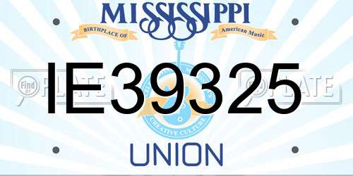 IE39325 Mississippi License Plate