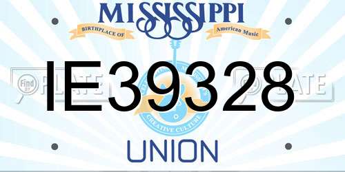 IE39328 Mississippi License Plate